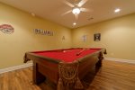 Game Room with Regulation Sized Pool Table